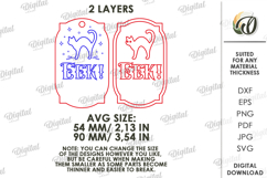 Halloween Wooden Tag Lasercut. Black cat SVG Product Image 2