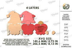 3D Valentine's Day Door Hanger Lasercut. Valentine Gnome SVG Product Image 2