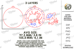 3D Summer Ornament Laser Cut. Wall Hanger SVG Product Image 2