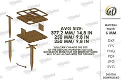 Portable Outdoor Table Laser Cut. Beer Holder Table SVG Product Image 2