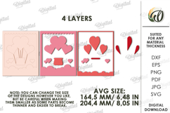Valentine&#039;s Day Layered Wall Decor Laser Cut. Wall Decor SVG Product Image 2