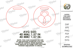Valentine&#039;s Day Keychain Laser Cut. Valentine SVG Product Image 2