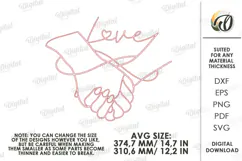 Love Line Art Wall Decor Laser Cut. Wall Art. Love SVG Product Image 2