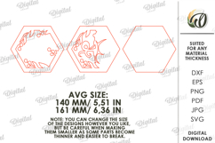 Plant hexagons Wall Decor Laser Cut. Wall decor SVG Product Image 3