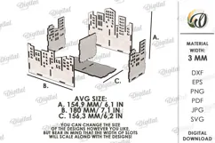 City Organizer Laser Cut. Desk Organizer. Pencil Holder SVG Product Image 3