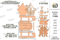 Christmas Sleigh Stand Laser Cut. Santa Sleigh SVG Product Image 2