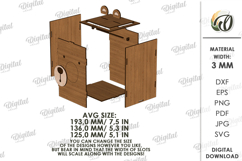Tabletop Trash Bin Laser Cut. Garbage Box SVG Product Image 2
