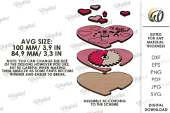 Valentine's Day Gift Ornament Laser Cut. Valentine Gift SVG Product Image 2