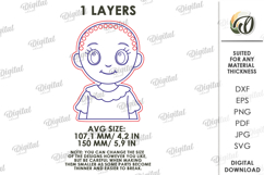 Yarn lacing Toy Laser Cut. Yarn Decoration. Girl SVG Product Image 2