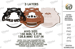 Wild West Sign Laser Cut. Wooden Westen Wall Art SVG Product Image 2