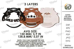 Wild West Sign Laser Cut. Wooden Westen Wall Art SVG Product Image 2