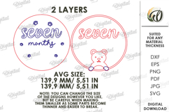 3D Monthly Milestone Disc Laser Cut. Seven Months SVG Product Image 2