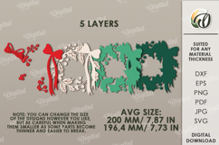 Christmas Wreath Laser Cut. Christmas Decor SVG Product Image 2