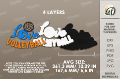 Layered Sport Sign Laser Cut. Volleyball Wall Decor SVG Product Image 2
