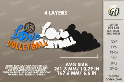Layered Sport Sign Laser Cut. Volleyball Wall Decor SVG Product Image 2