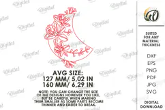 Floral Wall Art Laser Cut. Wooden Flower Wall Decor SVG Product Image 2