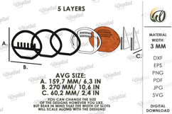 Sport Ring Holder Laser Cut. American Football SVG Product Image 2