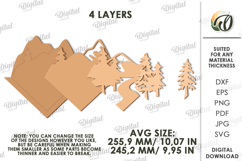 Nature Wall Art Laser Cut. Layered wall Decor SVG Product Image 2