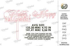 Halloween Cake Topper Laser Cut. Happy Halloween SVG Product Image 2