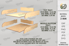 Stacking Paper Tray Laser Cut. Desktop Organizer Product Image 2