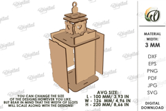 3D Personalized wedding lantern Laser cut. Candle holder SVG Product Image 2