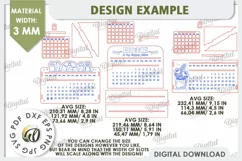 Perpetual Calendar Laser Cut Design. Wooden Calendar SVG Product Image 2