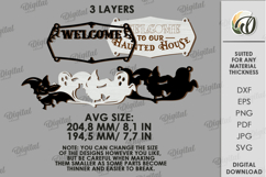 Halloween Hanging Door Sign Laser Cut. Welcome Sign SVG Product Image 2