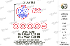 100 Days of School Pencil Topper Laser Cut. School SVG Product Image 2