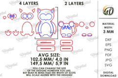 3D Animals Figurines Stands Laser Cut. Owl and Mouse SVG Product Image 2