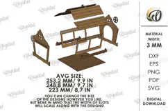 Bird Feeder Laser Cut. Hanging Bird Feeder House SVG Product Image 2