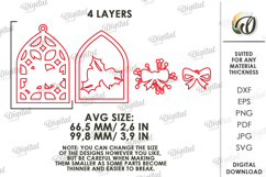 Christmas Layered Ornament Lasercut.Christmas Tree Decor SVG Product Image 2