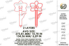 3D Teacher Pencil Flower Laser Cut. Teacher Gift SVG Product Image 2