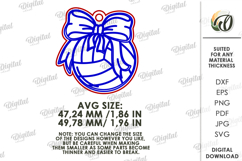 Sport Coquette Keychain Laser Cut. Volleyball SVG Product Image 2