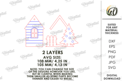 Christmas House Tree Ornament Laser Cut. Christmas Decor SVG Product Image 2