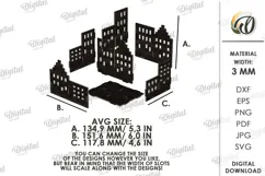 City Organizer Laser Cut. Desk Organizer. Pencil Holder SVG Product Image 3
