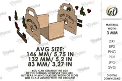 Christmas Pet Treat Box Laser Cut. Christmas Gift Box SVG Product Image 2