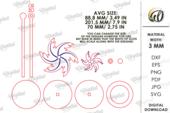 3D Pinwheel Laser Cut. Garden decor SVG. Wind spinner Product Image 2