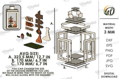 3D Fall Lantern Decor Laser Cut. Standing Decor SVG Product Image 2