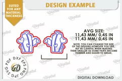 Valentine's Western Earrings Laser Cut. Cowboy Earrings SVG Product Image 2