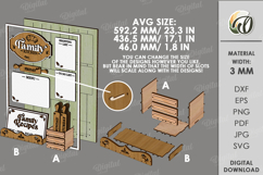 3D Weekly Menu Planner Laser Cut. Kitchen Organizer SVG Product Image 2