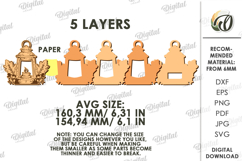 3D Fall Lamp Laser Cut. Night Light. Led Light SVG Product Image 2