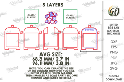 Mason Jar Valentine's Day Ornament Laser Cut. Valentine SVG Product Image 2