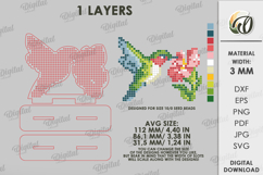 3D Bead Embroidery Stand Lasercut. Beadwork SVG. Hummingbird Product Image 2
