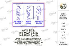 Restroom Sign Laser Cut. Bathroom Decor. Toilet Sign SVG Product Image 2