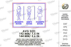 Restroom Sign Laser Cut. Bathroom Decor. Toilet Sign SVG Product Image 2