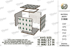 Christmas Decorative Gift Box Laser Cut. Christmas Box SVG Product Image 2