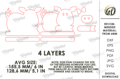 Farm Animal Stand Laser Cut. Stand Decor. Pig SVG Product Image 2