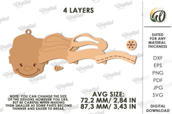 Christmas Ornament Laser Cut. Snowman SVG Product Image 2