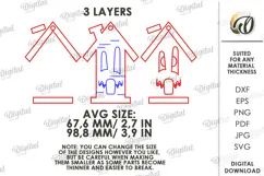 Halloween House Ornament Laser Cut. Hanging Ornament SVG Product Image 2
