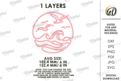 Nature Wall Art Laser Cut. Ocean Scene. Wall Decor SVG Product Image 2